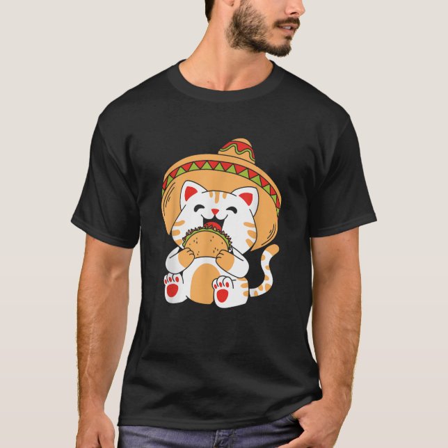 Camiseta Taco de alimentación de gato lindo (Anverso)