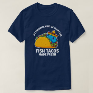 Camiseta Taco de pescado divertido sombrero Diseño de amant