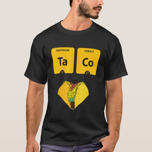 Camiseta Taco de tabla periódica de elementos químicos (Anverso)
