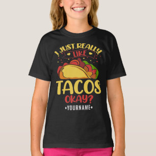 Camiseta Taco Divertido Diciendo Que Me Gusta Mucho Tacos