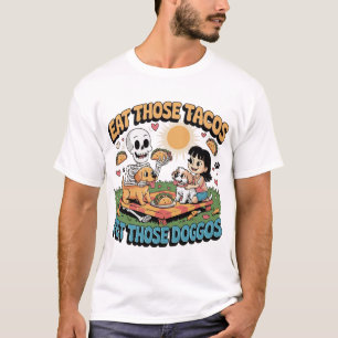 Camiseta Taco Dog Lover Cinco De Mayo Skeleton Humor Fiesta