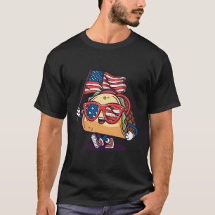 Camiseta Taco Gafas De Sol Bandera Estadounidense 4 De Juli