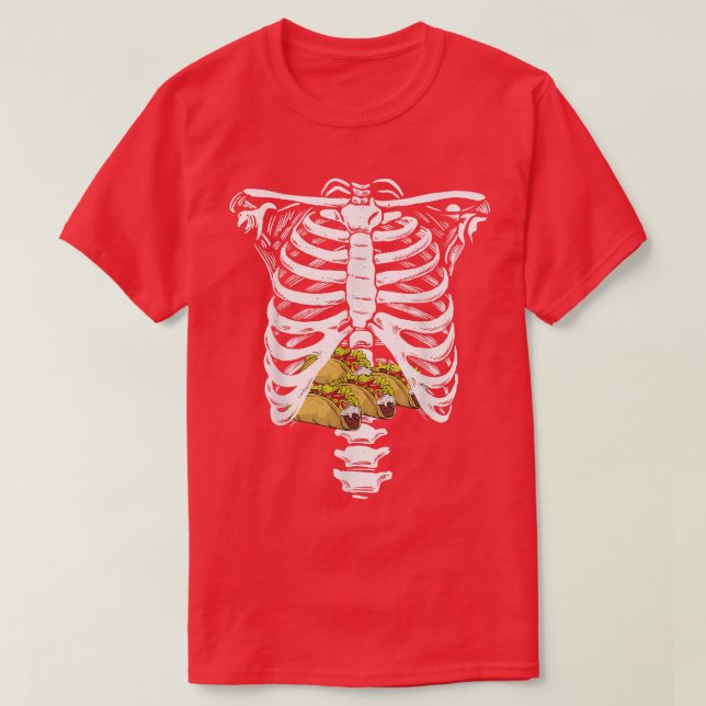 Camiseta Taco Lover Skeleton Cage Skeleton Ate  (Diseño del anverso)
