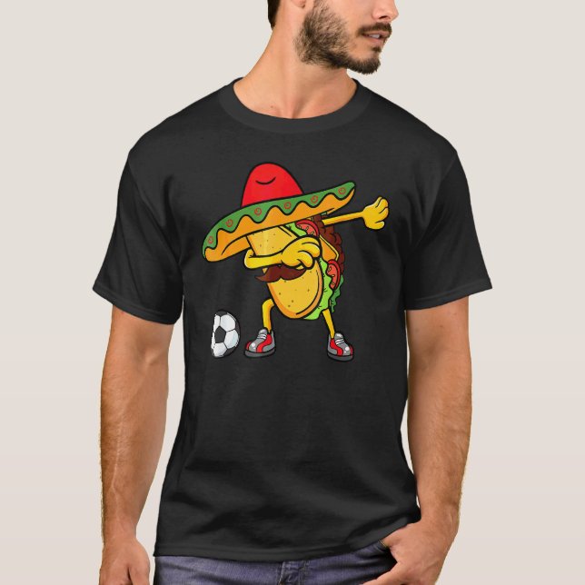 Camiseta Taco mexicano de fútbol Dab Cinco De Mayo (Anverso)