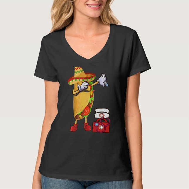 Camiseta Taco Poncho Sombrero Cinco De Mayo (Anverso)