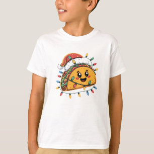 Camiseta Taco Santa Sombrero Luces de Navidad Tacos Navidad