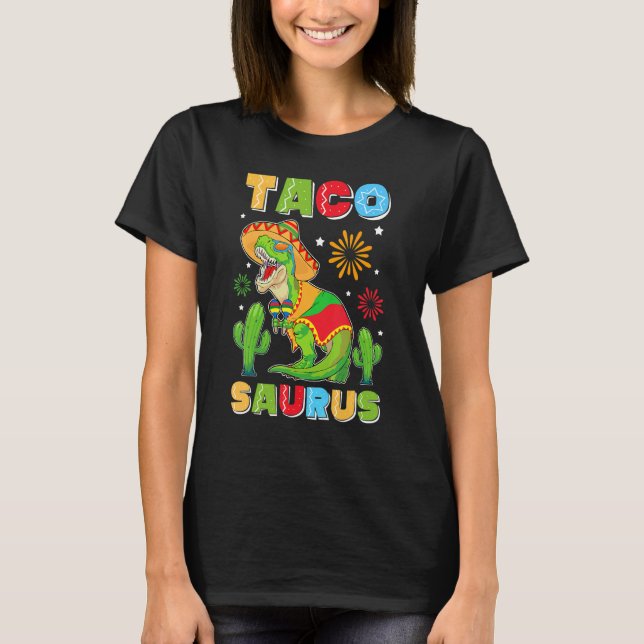 Camiseta Taco Saurus Cinco De Mayo (Anverso)
