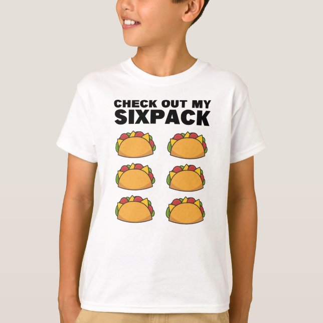Camiseta Taco Six Pack Fun Mexican Fitness Gym (Anverso)
