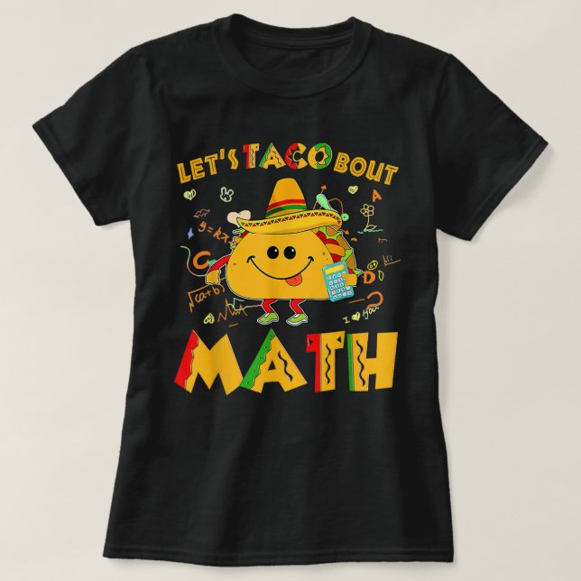Camiseta Taco sobre matemáticas: Cinco de matemáticas (Diseño del anverso)