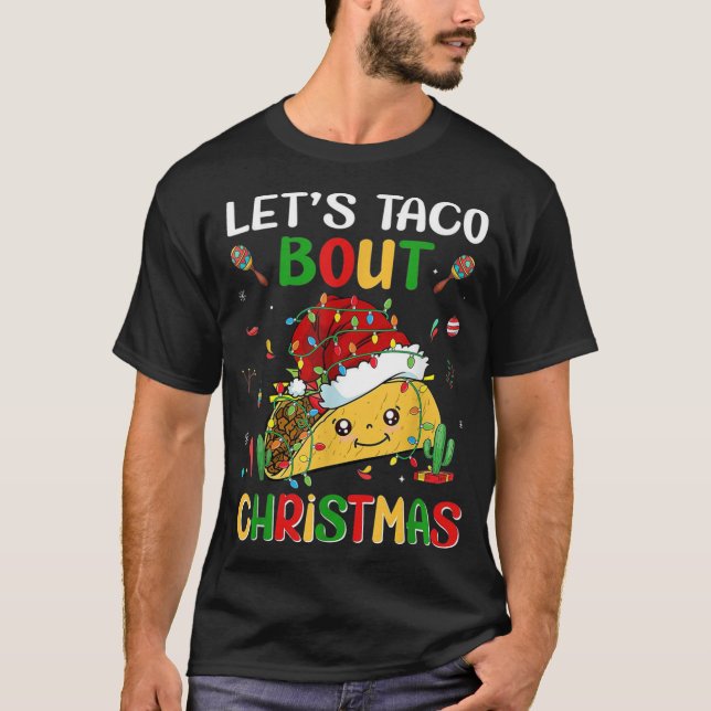 Camiseta Taco sobre Navidades Funny Santa Hat Taco Lov (Anverso)