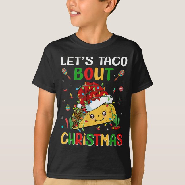 Camiseta Taco sobre Navidades Funny Santa Hat Taco Lov (Anverso)