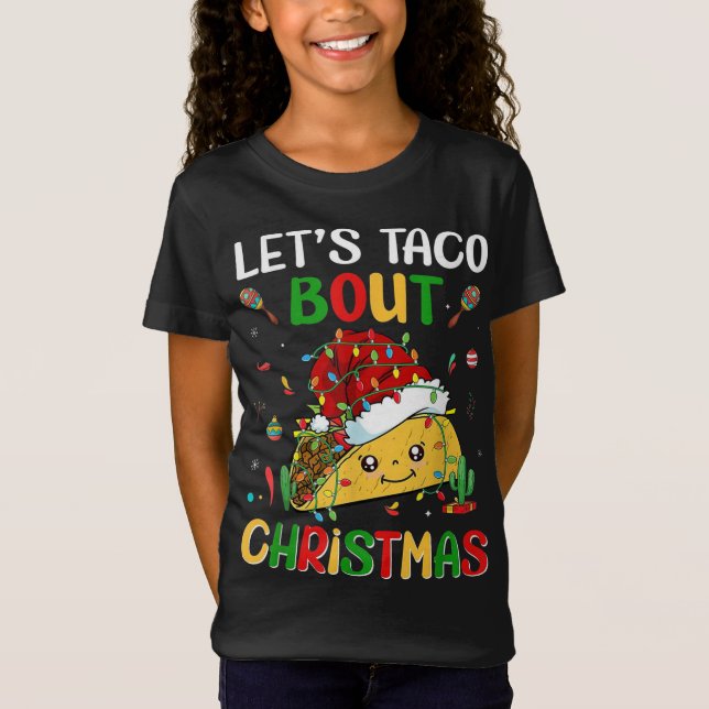 Camiseta Taco sobre Navidades Funny Santa Hat Taco Lov (Anverso)