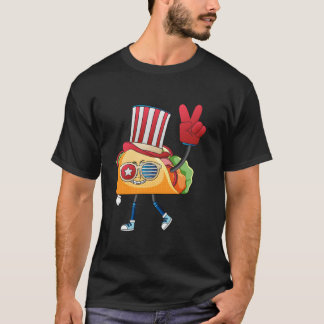 Camiseta Taco Sunglasses American Flag Usa 4Th Of July Fami