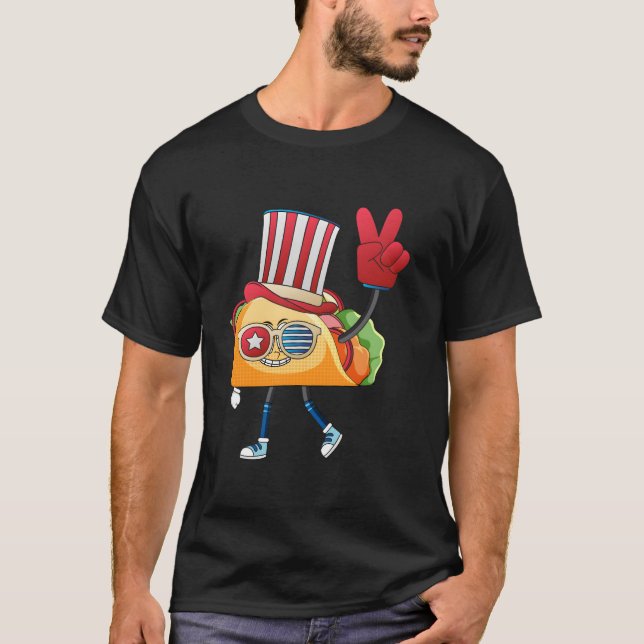 Camiseta Taco Sunglasses American Flag Usa 4Th Of July Fami (Anverso)