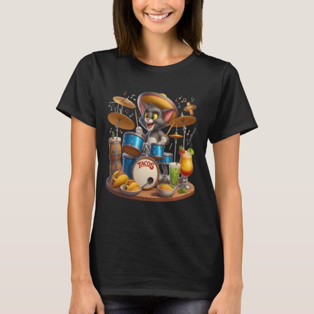 Camiseta Taco Tunes: Tambor de gato (Anverso)