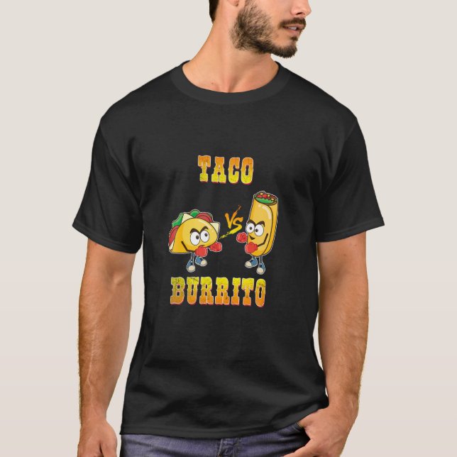 Camiseta Taco Vs Burrito Tacos Guantes De Boxeo Veggies De  (Anverso)