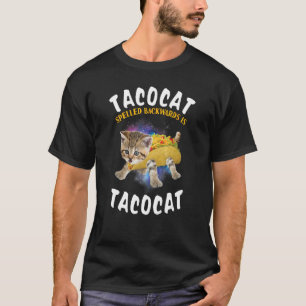 Camiseta Tacocat deletreado al revés es Tacocat gato y L