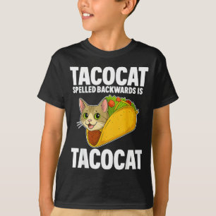 Camiseta Tacocat deletreado al revés Gato divertido Hombres