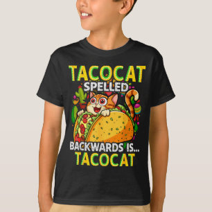 Camiseta Tacocat deletreado al revés taco gato cinco de may
