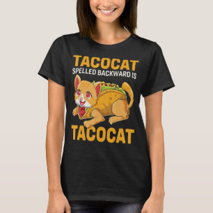 Camiseta Tacocat escrito hacia atrás es Tacocat para gato y