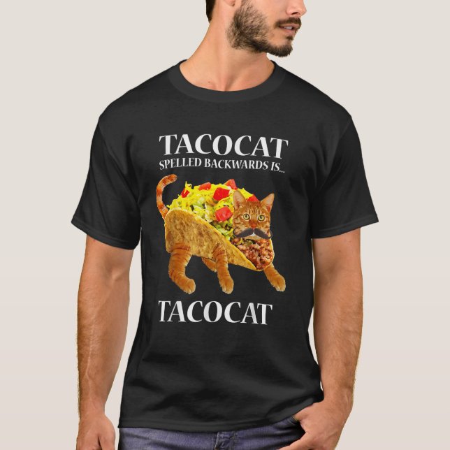 Camiseta Tacocat espoleó hacia atrás tacos y gatos cinco de (Anverso)