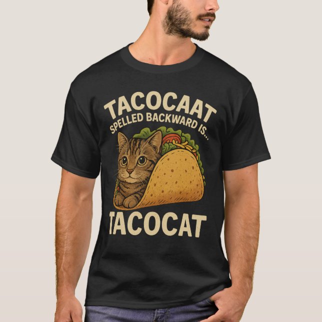 Camiseta TACOCAT HABLADO ATRÁS ES... - Amo Gato Y Taco (Anverso)