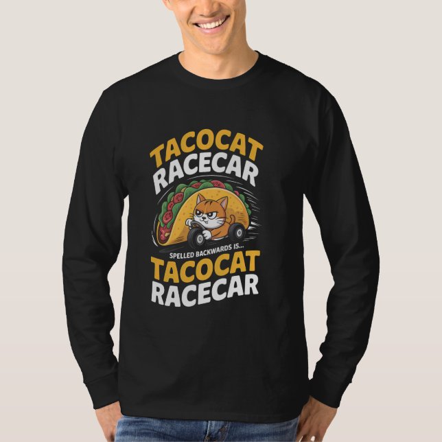 Camiseta Tacocat Racecar Spelled Backwards Funny Cat Cinco  (Anverso)