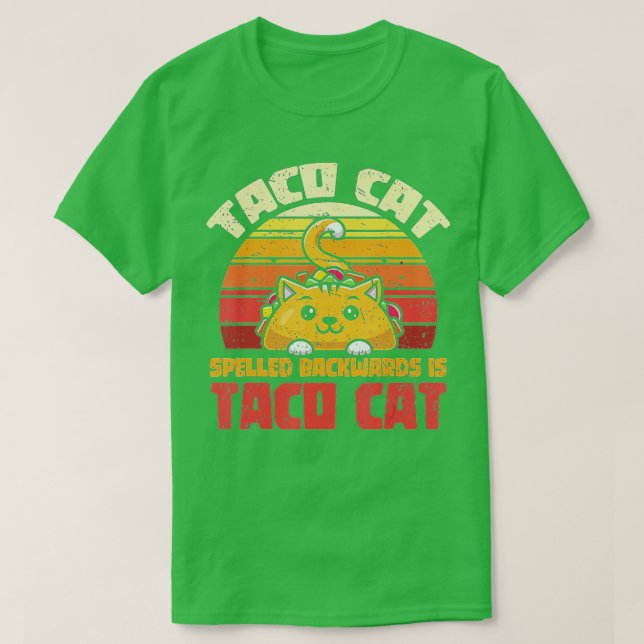 Camiseta Tacocat Spelled Back Es Tacocat Funny Retro T (Diseño del anverso)