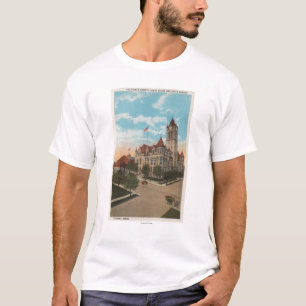 Camiseta Tacoma, WA - vista del Palacio de Justicia del