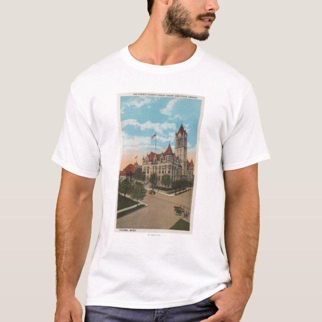 Camiseta Tacoma, WA - vista del Palacio de Justicia del (Anverso)
