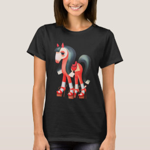 Camiseta Tacones altos de caballo glamurosos moda ecuestre