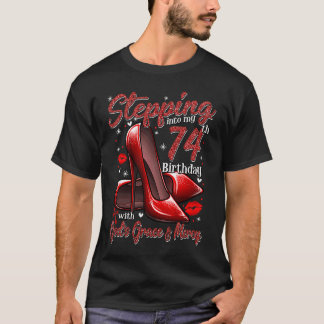 Camiseta Tacones Altos Entrando En Mi Cumpleaños 74 74 y F