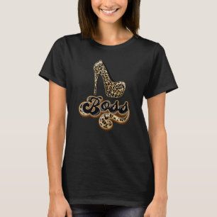 Camiseta Tacones altos Leopard Boss Lady