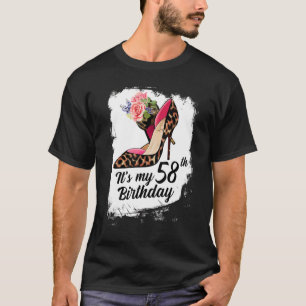 Camiseta Tacones Altos Leopardo De 58 Años Es Mi Cumpleaños