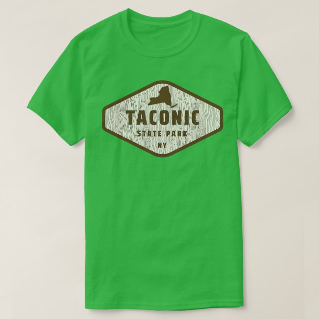 Camiseta Taconic State Park New York Tree Log Texde Madera (Diseño del anverso)