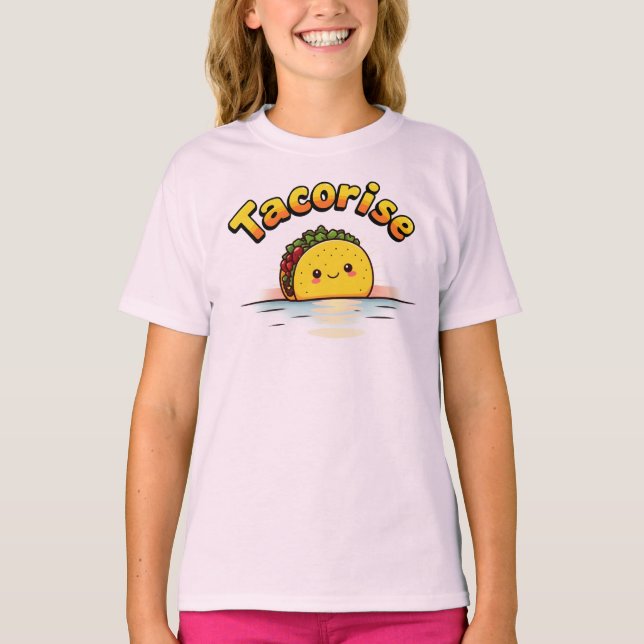 Camiseta Tacorise Adorable Kawaii Taco Cute Happy Smiling  (Anverso)