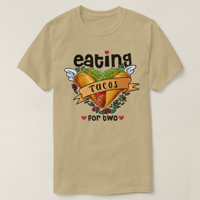 Camiseta tacos alimentarios para dos invitaciones de embara (Diseño del anverso)