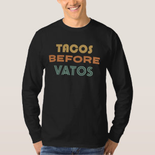 Camiseta Tacos antes de Vatos vintage retro orgullo latino