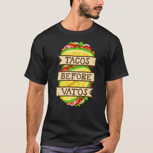 Camiseta Tacos Before Vatos El día de San Valentín Taco (Anverso)