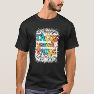 Camiseta Tacos Before Vatos Retro Día de San Valentín Tacos