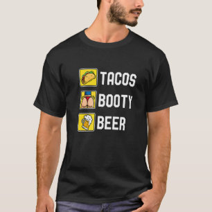 Camiseta Tacos Booty Y Beer College Fiesta Cinco De Mayo