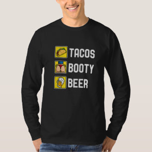 Camiseta Tacos Booty Y Beer College Fiesta Cinco De Mayo