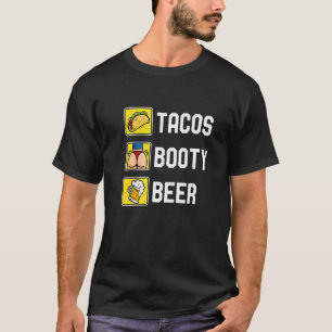 Camiseta Tacos Booty Y Beer College Fiesta Cinco De Mayo