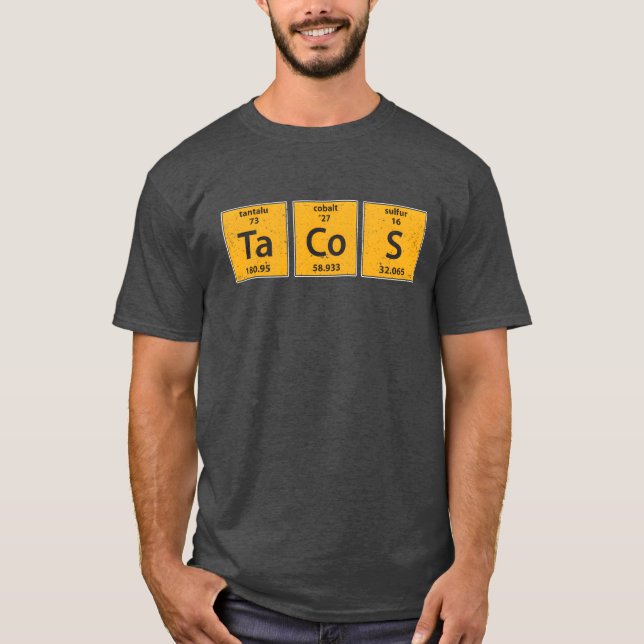 Camiseta Tacos Elemento Periódico Ciencia de la Alimentació (Anverso)