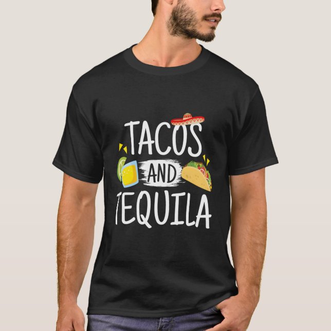Camiseta Tacos Graciosos Y Sombrero Mexicano Tequila (Anverso)