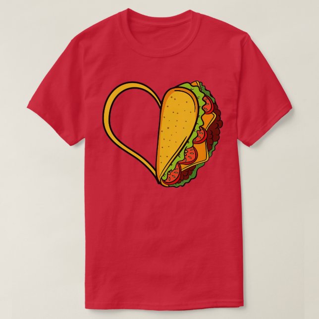Camiseta Tacos Heart Mexican Dish Street Food Chili Taquito (Diseño del anverso)