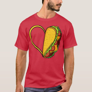 Camiseta Tacos Heart Mexican Dish Street Food Chili Taquito