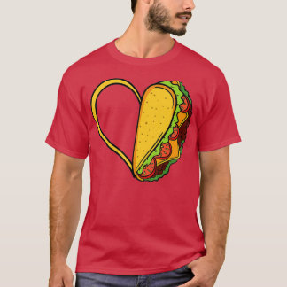 Camiseta Tacos Heart Mexican Dish Street Food Chili Taquito
