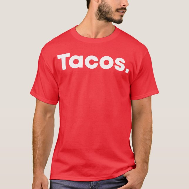 Camiseta Tacos Meican Food Lovers minimalistic white tet gi (Anverso)