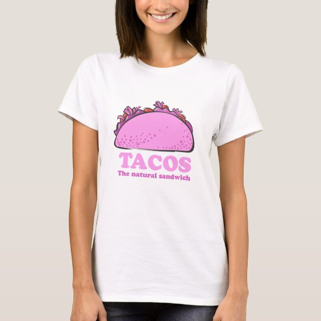CAMISETA TACOS ROSADO (Anverso)